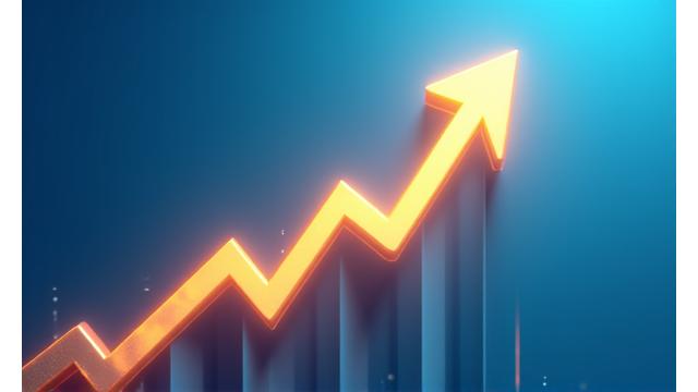 Graph showing rapid revenue growth for a tech company